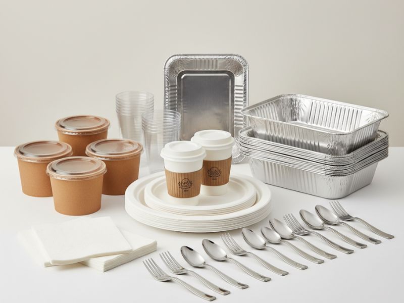 Disposable plates cups and catering supplies