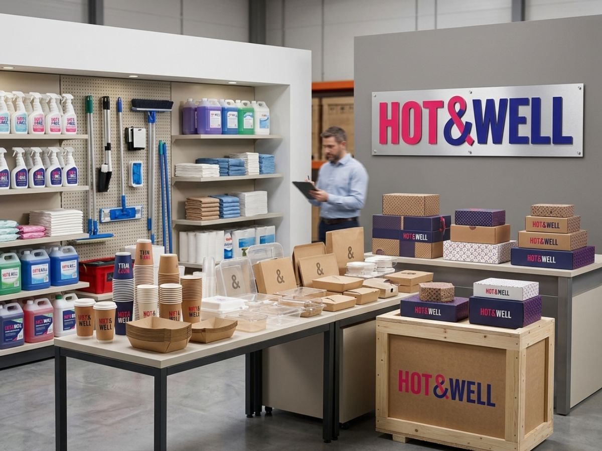 Hot & Well product range including cleaning materials and packaging solutions
